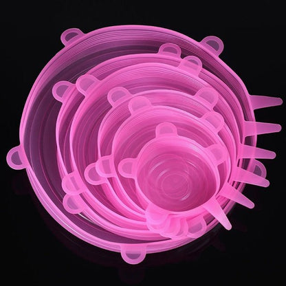 6PCS Adaptable Lid Silicone Cover Food