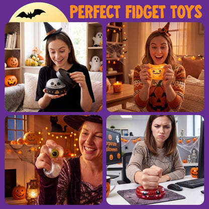 Halloween Dumpling Stress Relief Toys, 12pcs with Steamer Storage