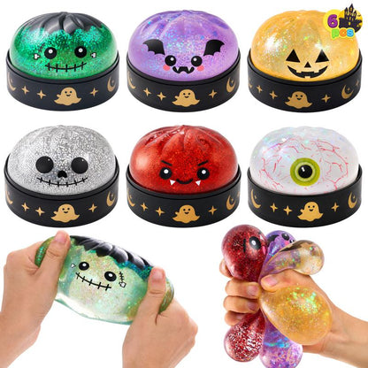 Halloween Dumpling Stress Relief Toys, 12pcs with Steamer Storage