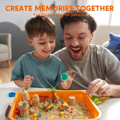 Klever Kits 3-in-1 Sensory Bin: Glow-in-the-Dark Sandbox & Castle Builder for Ages 3+