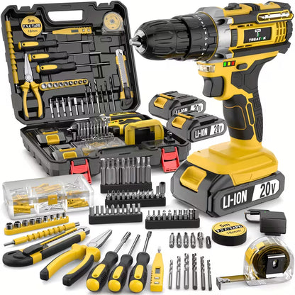 🔧 PowerForge 20V — Cordless Drill & 148-Piece Tool Set