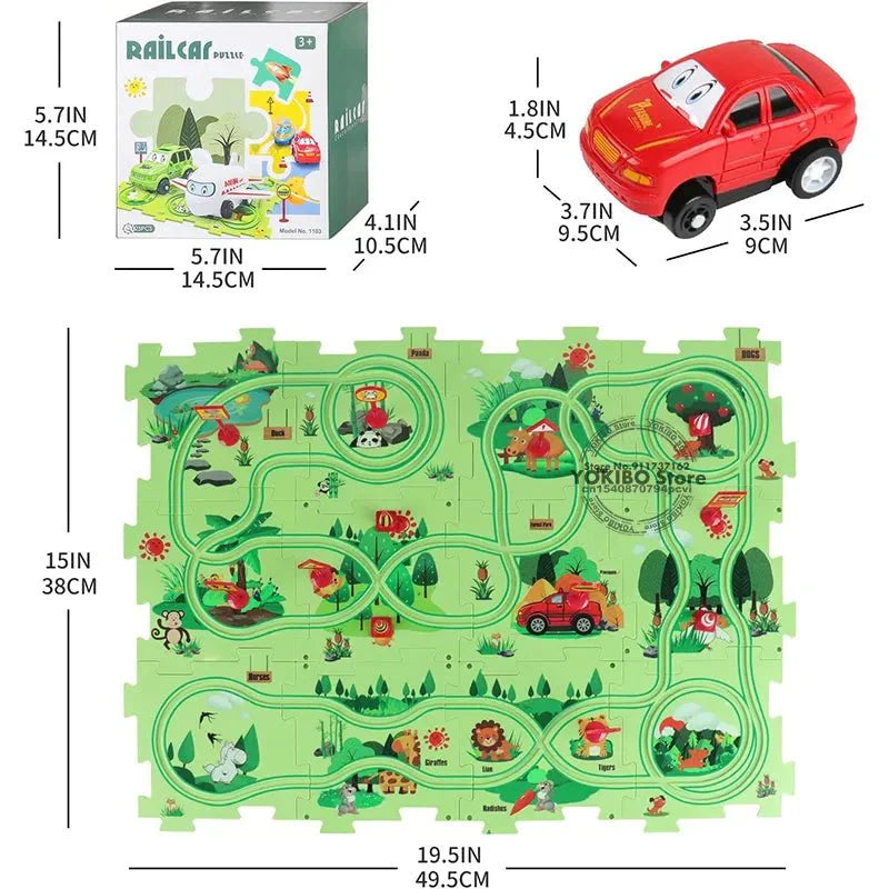 Educational Puzzle Track Car
