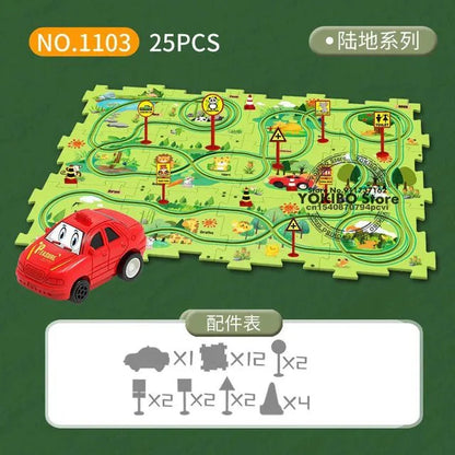Educational Puzzle Track Car