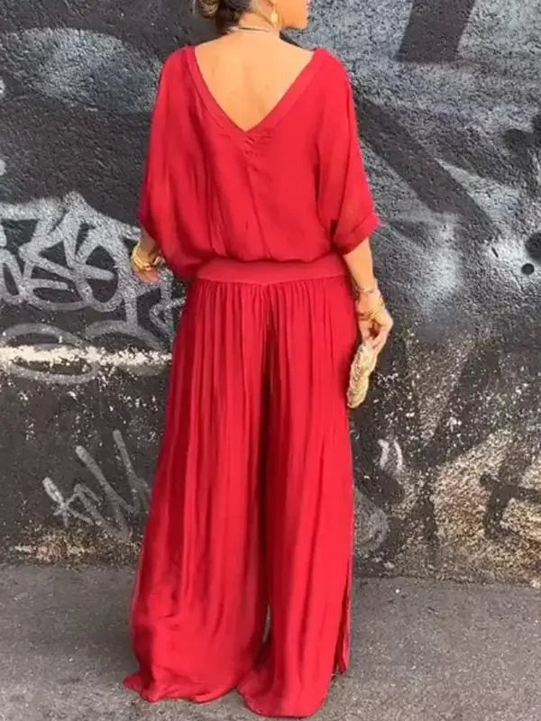 Susan - Two-Piece Set V-Neck
