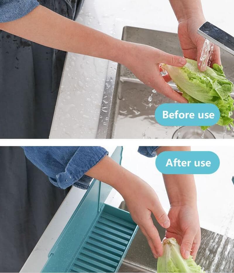 Kitchen Sink Retractable Water Baffle Sponge Holder