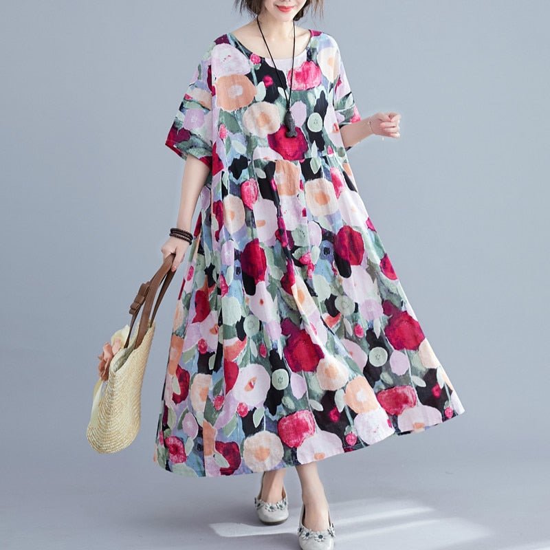 Oversized Summer Floral Boho Dress