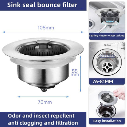Stainless Steel Kitchen Sink Strainer