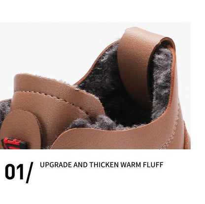Thick Fur Booties Women's Short Leather