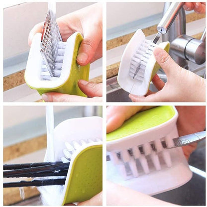 U-Shaped Knife and Cutlery Cleaner Brush